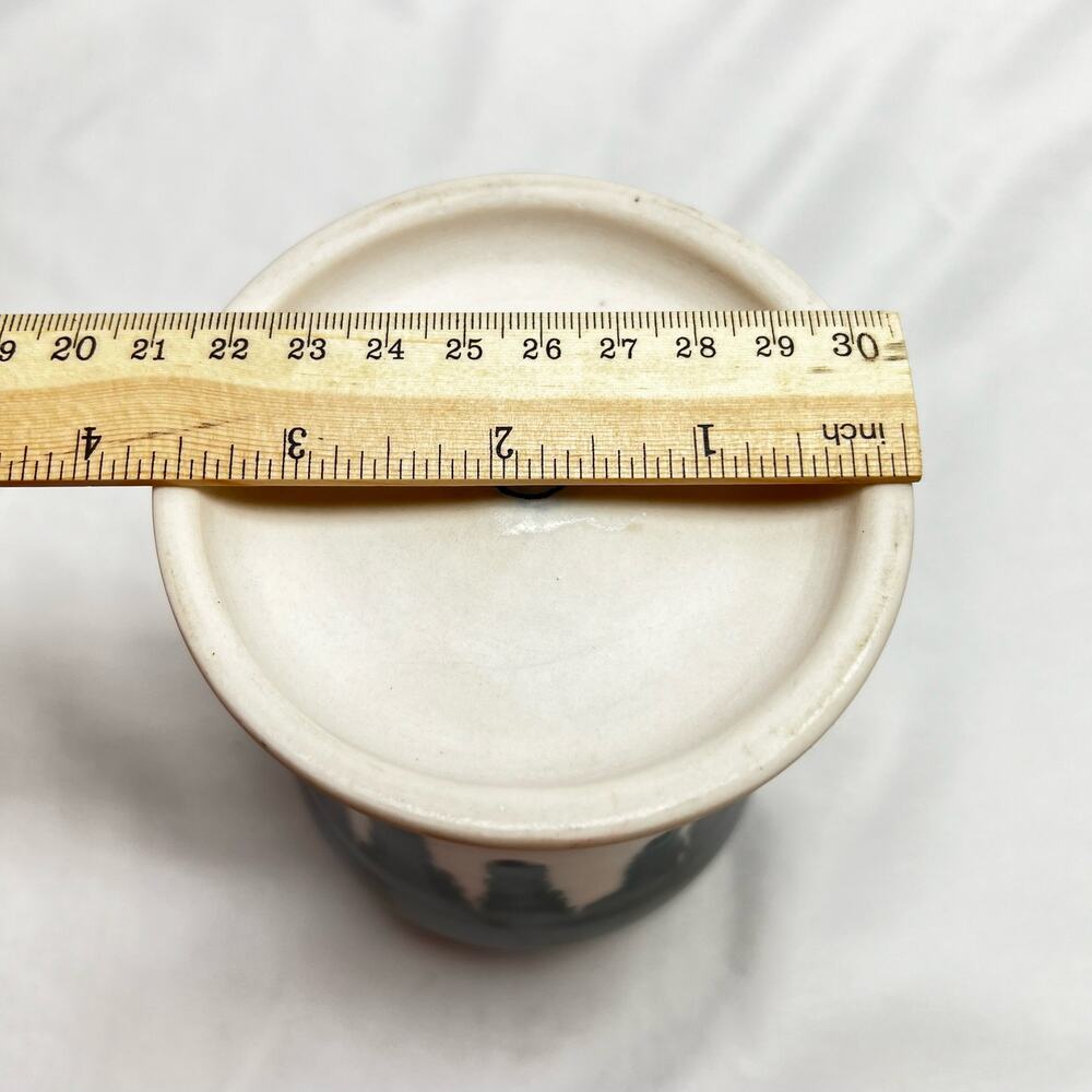 Hand Crafted Art Pottery Vase Drip Metallic Glaze 5 1/2" Teal Tone Lined Branded - Picture 6 of 9